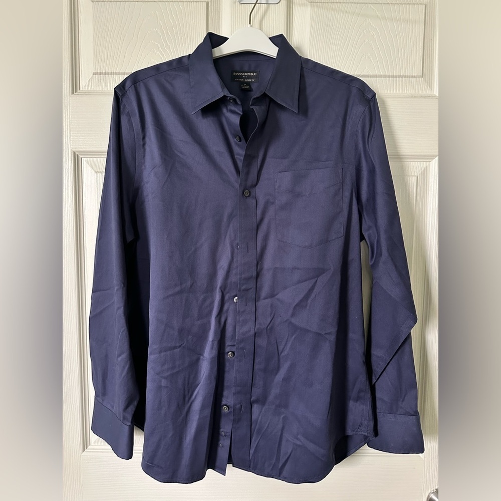 Banana Republic Men’s Blue Classic Fit Long Sleeve Button Down Shirt Sz M NC0010